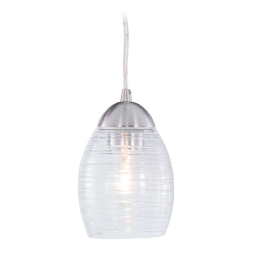 Vaxcel Lighting Isley Satin Nickel Mini-Pendant Light with Bowl / Dome Shade