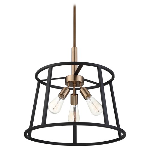 Nuvo Lighting Chassis Copper Brushed Brass & Matte Black Pendant by Nuvo Lighting 60/6642