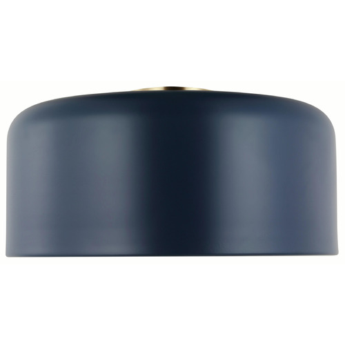 Visual Comfort Studio Collection Malone Navy & Satin Brass Flushmount Light