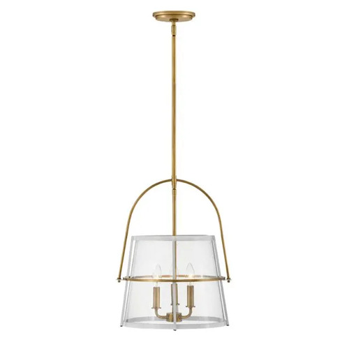 Hinkley Tournon Medium Pendant in Heritage Brass & White by Hinkley Lighting 38113HB-PT