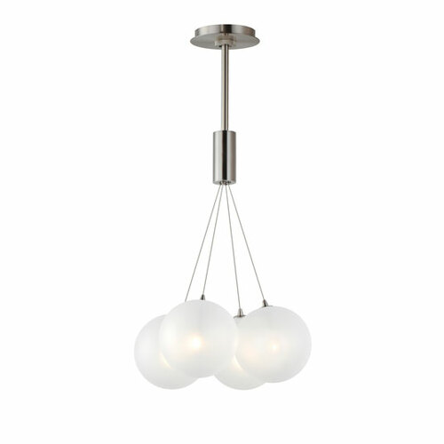 ET2 Lighting Burst 4-Light LED Cluster Pendant in Satin Nickel by ET2 Lighting E25084-54SN