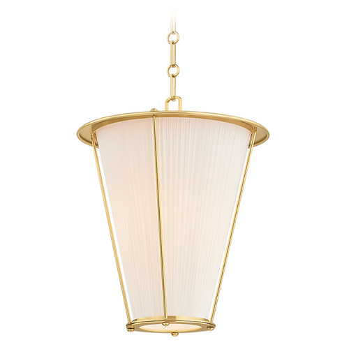 Hudson Valley Lighting Ellsworth Aged Brass LED Pendant Light with Conical Shade