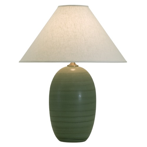 Scatchard Stoneware Green Matte Table Lamp by House of Troy Lighting