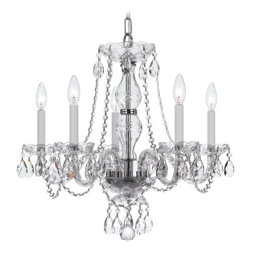 Crystorama Traditional 5-Light Crystal Chandelier in Polished Chrome