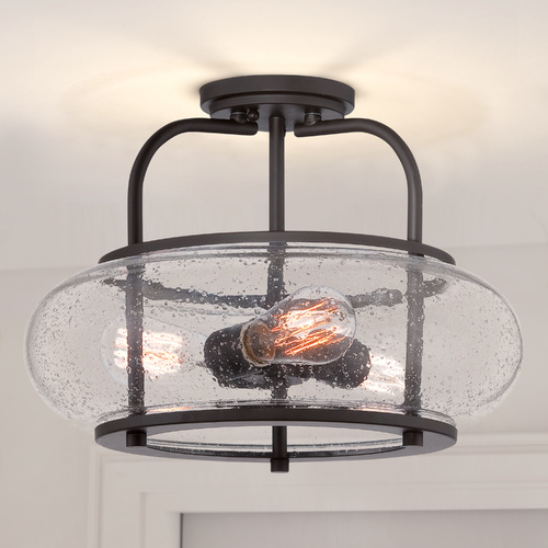 Trilogy Semi-Flush in Old Bronze by Quoizel Lighting