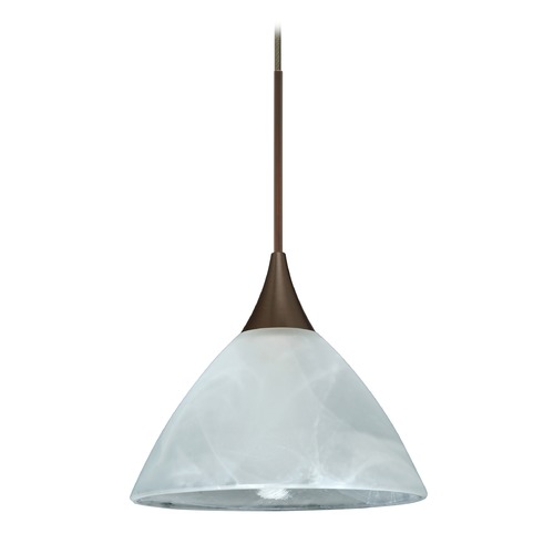 Besa Lighting Domi Bronze Mini-Pendant Light with Bell Shade