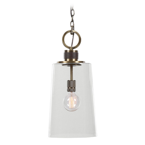 Uttermost Lighting The Uttermost Company Rosston Antique Brass Mini-Pendant Light with Conical Shade 21522