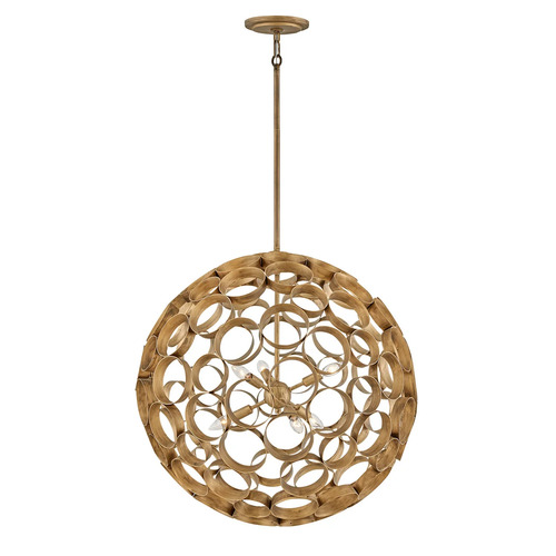 Centric 28-Inch Orb Chandelier in Burnished Gold by Fredrick Ramond