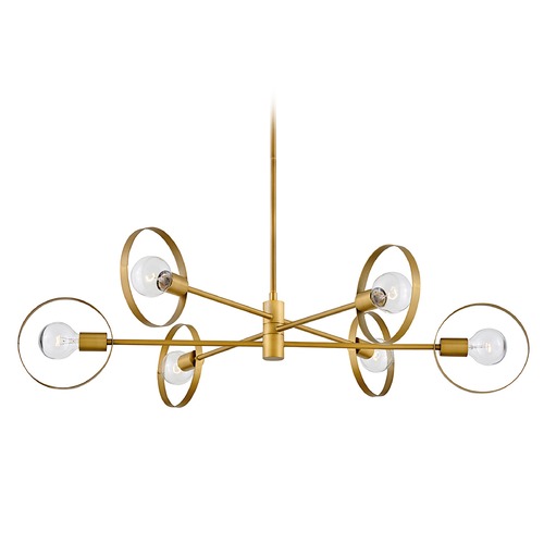Desi 42-Inch 6-Light Chandelier in Lacquered Brass by Hinkley Lighting