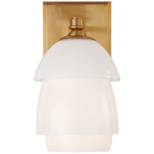 Visual Comfort Signature Collection Thomas OBrien Whitman Sconce in Antique Brass by Visual Comfort Signature TOB2111HABWG