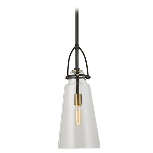 Saugus Black & Antique Brass Mini-Pendant Light by Uttermost Lighting