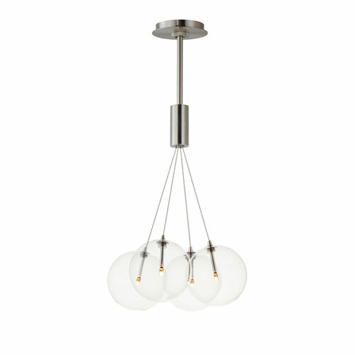 ET2 Lighting Burst 4-Light LED Cluster Pendant in Satin Nickel by ET2 Lighting E25084-18SN