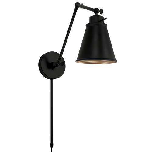 Shay Adjustable Wall Sconce in Matte Black by Capital Lighting