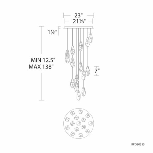 Schonbek Beyond Martini Black LED Multi-Light Pendant