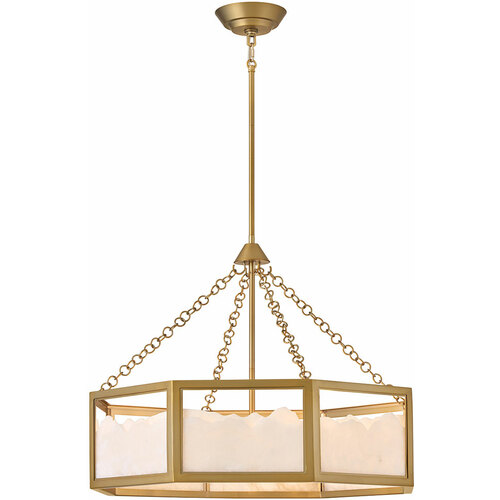 Veleta 36-Inch Chandelier in Lacquered Brass by Fredrick Ramond