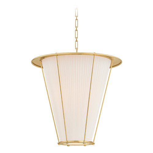Hudson Valley Lighting Ellsworth Aged Brass LED Pendant Light with Conical Shade