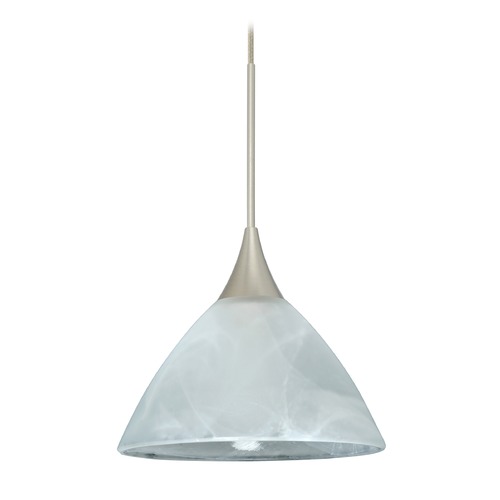 Besa Lighting Domi Satin Nickel Mini-Pendant Light with Bell Shade