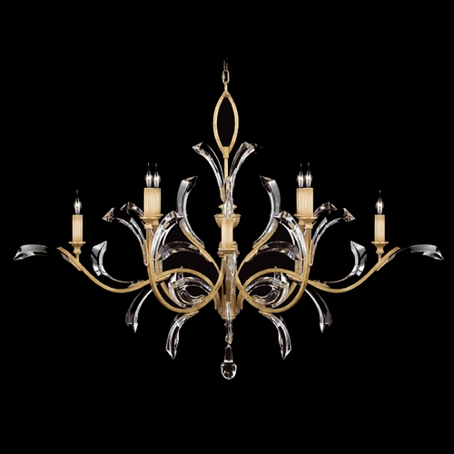 Fine Art Lamps Beveled Arcs Gold Leaf Crystal Chandelier