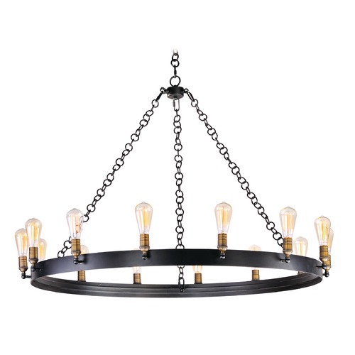 Maxim Lighting Maxim Lighting Noble Black / Natural Aged Brass Chandelier 26276BKNAB/BUI