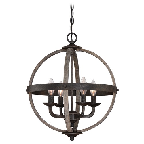 Quoizel Lighting Fusion Rustic Black Pendant by Quoizel Lighting FSN5204RK