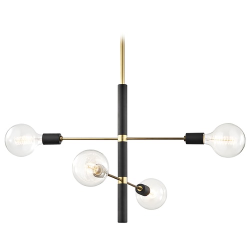 Mitzi by Hudson Valley Astrid Chandelier in Brass & Black by Mitzi by Hudson Valley H178804-AGB/BK