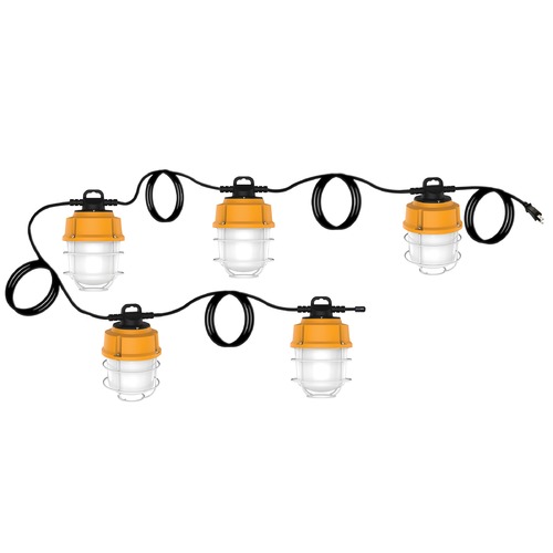 Satco Lighting 100W LED Industrial/Commercial LED String Light 5000K Integrated Cord/Plug 120V by Satco Lighting S8976
