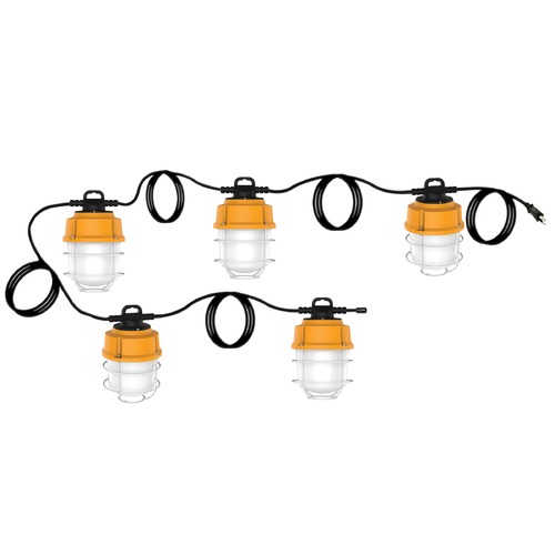 Satco 100 Watt LED Industrial/Commercial LED String Light 5000K Integrated Cord/Plug 120 Volt