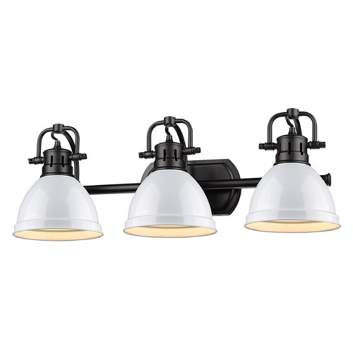 Duncan 24.50-Inch Bath Light in Black and White by Golden Lighting