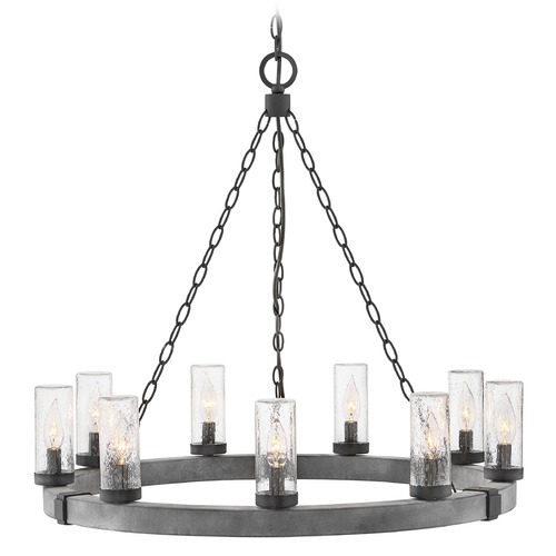 Sawyer Aged Zinc & Distressed Black LED Outdoor Hanging Light by Hinkley Lighting