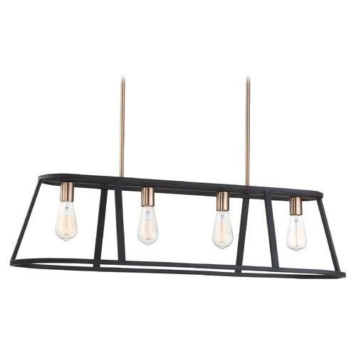 Nuvo Lighting Satco Lighting Chassis Copper Brushed Brass / Matte Black Island Light 60/6644
