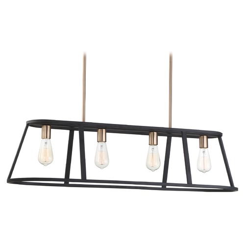 Chassis Copper Brushed Brass & Matte Black Linear Light by Nuvo Lighting