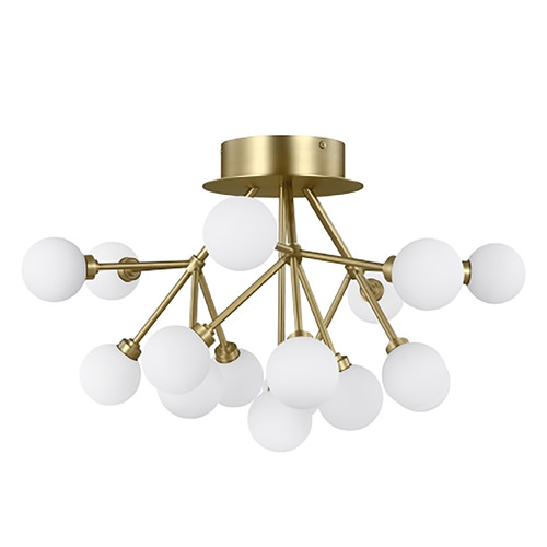 Mara LED Flush Mount in Aged Brass by Visual Comfort Modern