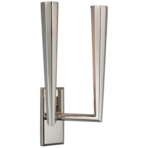 Visual Comfort Signature Collection Thomas OBrien Galahad Double Sconce in Nickel by Visual Comfort Signature TOB2713PN