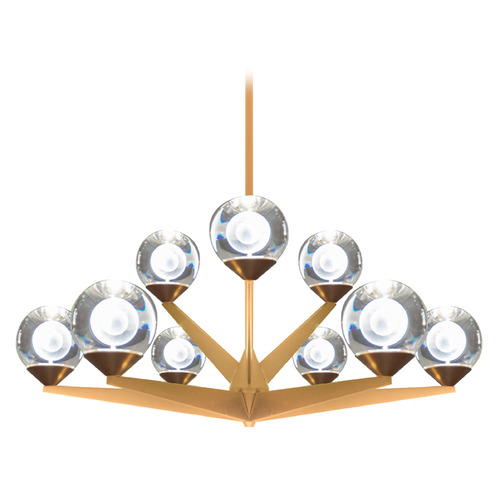 Modern Forms by WAC Lighting Double Bubble Aged Brass LED Chandelier by Modern Forms PD-82027-AB