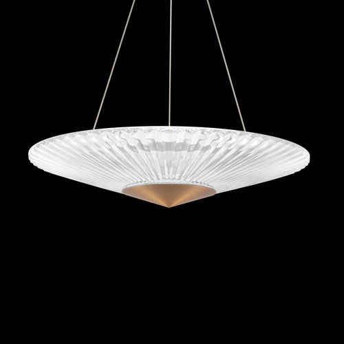 Origami Aged Brass LED Pendant with Fluted Shade by Schonbek Lighting