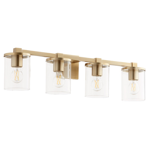 Bolton Aged Brass Bathroom Light by Quorum Lighting