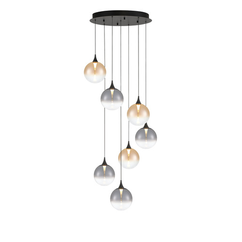 Eurofase Lighting Lissa 7-Light Multi-Light LED Pendant in Black by Eurofase Lighting 48929-044