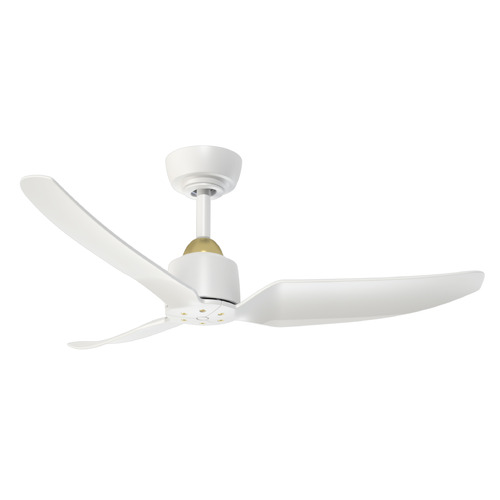 Kuzco Lighting Hugo Brushed Gold & Matte White Ceiling Fan Without Light