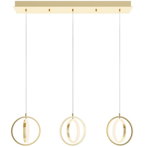 Afx Lighting Lock Satin Brass LED Multi-Light Pendant