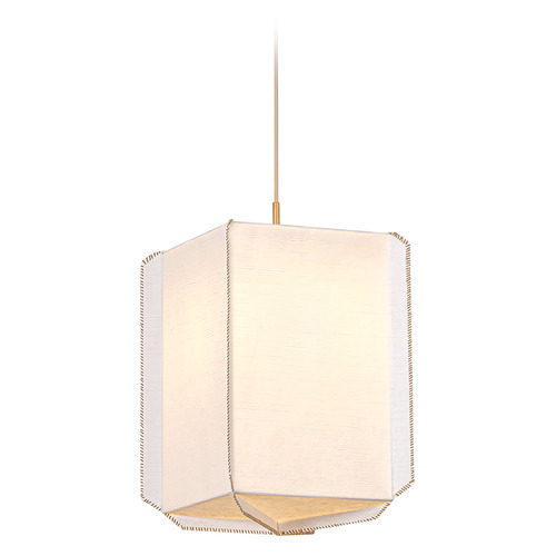 Hudson Valley Lighting Louise Patina Gold Leaf LED Pendant Light with Square Shade