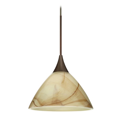 Besa Lighting Besa Lighting Domi Bronze Mini-Pendant Light with Bell Shade 1XT-174383-BR