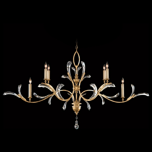Fine Art Lamps Beveled Arcs Gold Leaf Crystal Chandelier