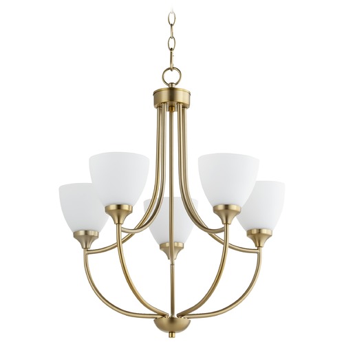 Enclave Aged Brass Chandelier by Quorum Lighting