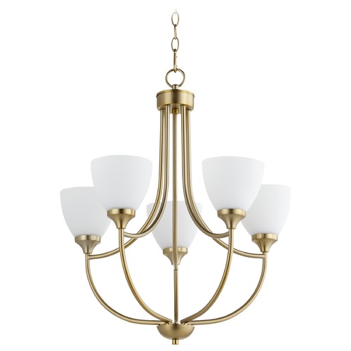 Quorum Lighting Enclave Aged Brass Chandelier by Quorum Lighting 6059-5-80