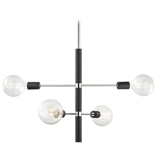 Mitzi by Hudson Valley Astrid Chandelier in Polished Nickel & Black by Mitzi by Hudson Valley H178804-PN/BK