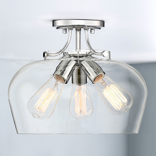 Octave 13-Inch Semi-Flush Mount in Polished Chrome by Savoy House