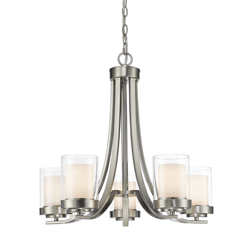 Z-Lite Willow Brushed Nickel Chandelier by Z-Lite 426-5-BN