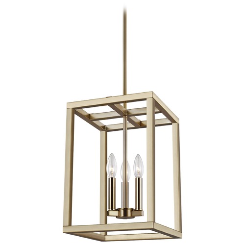 Moffet Street 10.50-Inch Pendant in Satin Brass by Generation Lighting