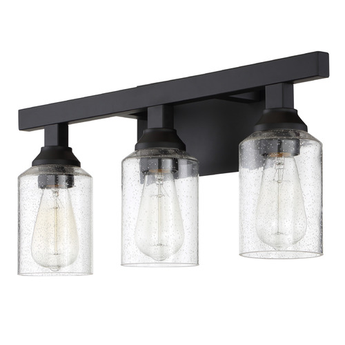 Chicago Flat Black Bathroom Light by Craftmade Lighting