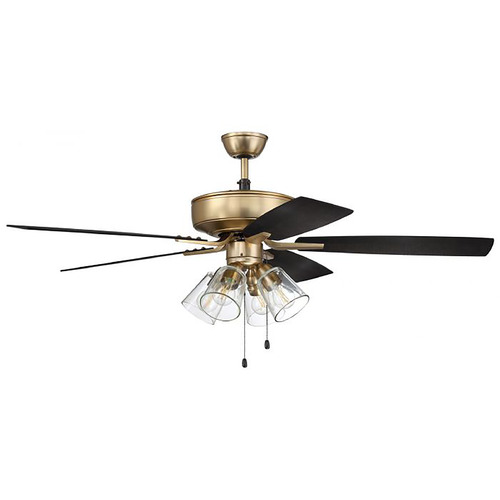 Craftmade Lighting Pro Plus 104 52-Inch LED Fan in Satin Brass by Craftmade Lighting P104SB5-52BWNFB